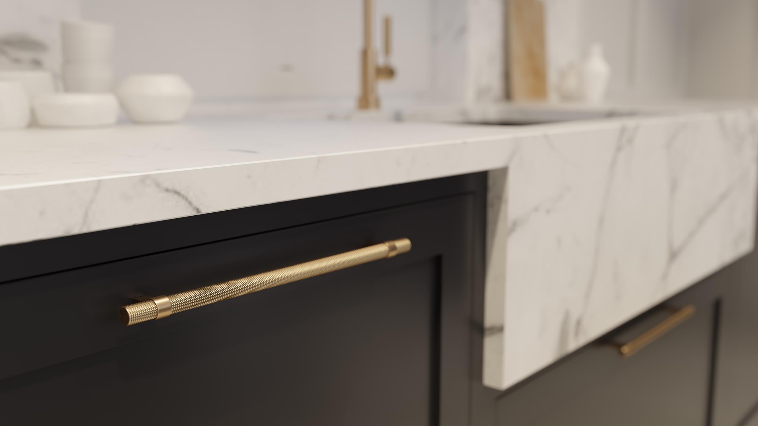 Cam 01b – Kitchen Detail close-up of cabinet handle